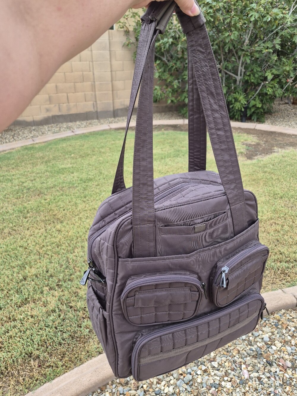 Lug Puddle Jumper Overnight Travel Tote Bag in Brushed Walnut